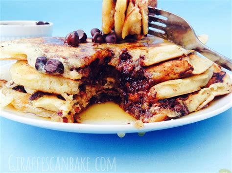 Chocolate Chip Cake Batter Pancakes |A Tipsy Giraffe