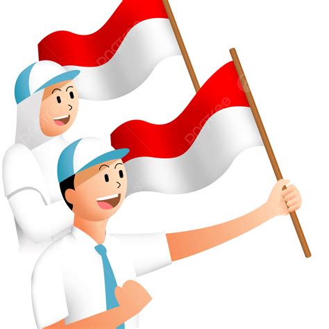 Anak Sekolah Membawa Bendera Indonesia Berkibar, Anak Sekolah, Bawa Bendera, Pegang Bendera ...