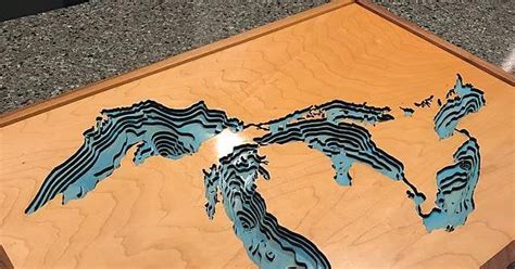 Topographical map of the Great Lakes I made. I used SolidWorks to ...