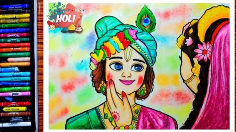 Holi Drawing, Krishna Drawing, Abstract Pencil Drawings, Colorful Drawings, Holi Special, Oil ...