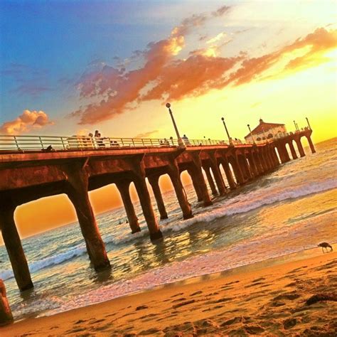 Sunset Manhattan Beach Pier | Manhattan beach pier, Manhattan beach ...