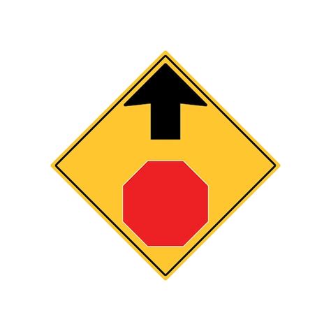 Premium Vector | STOP AHEAD Road Sign Warning vector