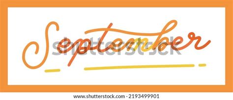 September Modern Lettering Logo Web Banner Stock Vector (Royalty Free ...