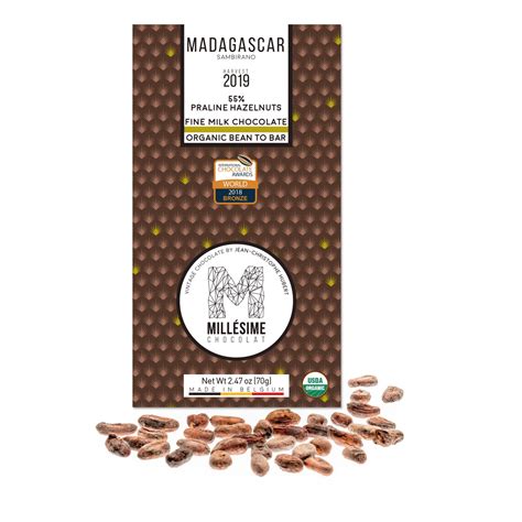 Millésime Madagascar 55% Dark-Milk Chocolate Bar with Hazelnuts ...