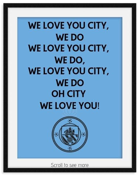 Our latest Manchester City song lyric prints available as a digital ...