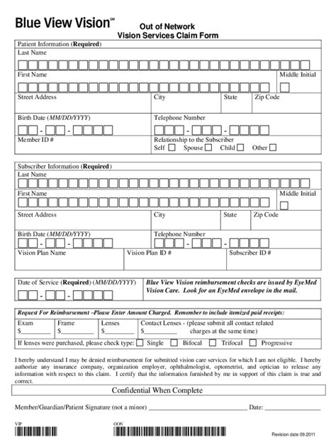 Blue View Vision Claim Form - Fill Online, Printable, Fillable, Blank | pdfFiller