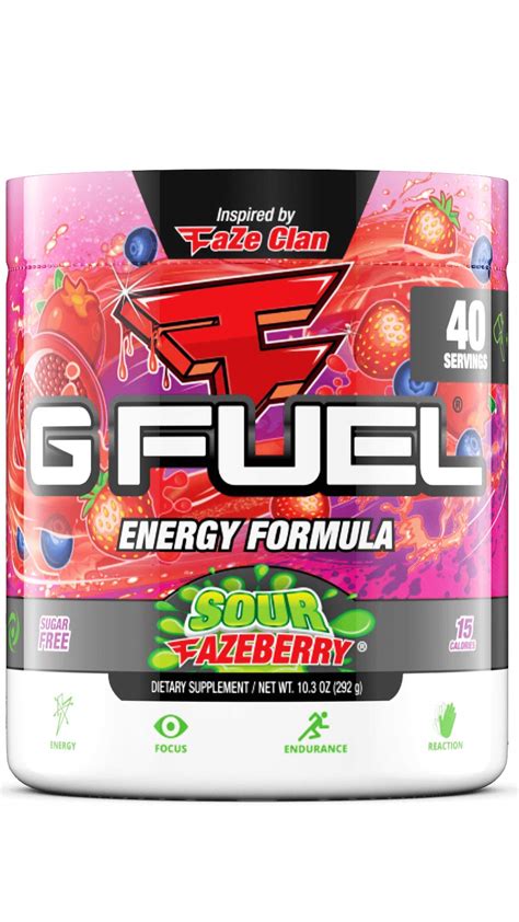 G Fuel Sour FaZeberry (40 Servings) Elite Energy and Endurance Powder 10.3 oz.- Buy Online in ...