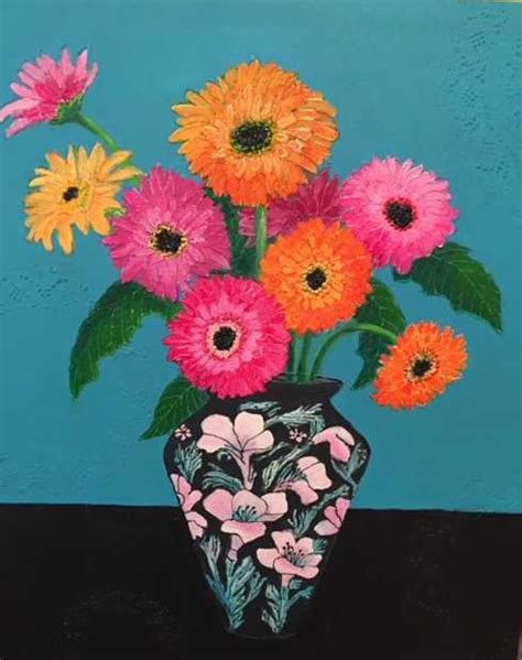 Gerberas in a Japanese Vase - CASS Art Online