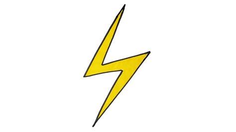 VERY EASY - How To Draw a Lightning Bolt - For Kids - YouTube