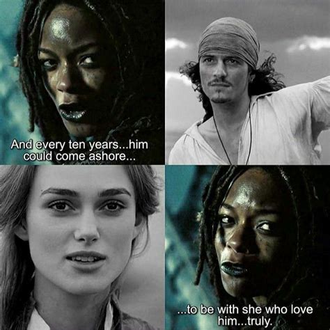 Will Turner and Elizabeth Swann in Pirates of the Caribbean