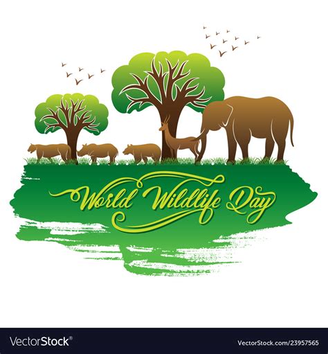 World wildlife day poster design Royalty Free Vector Image