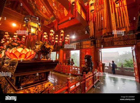 Inside the Tian Tan Buddha Temple located at Ngong Ping, Lantau Island, in Hong Kong Stock Photo ...