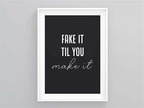 Fake It Til You Make It Girls Print Home Framed Art | Etsy