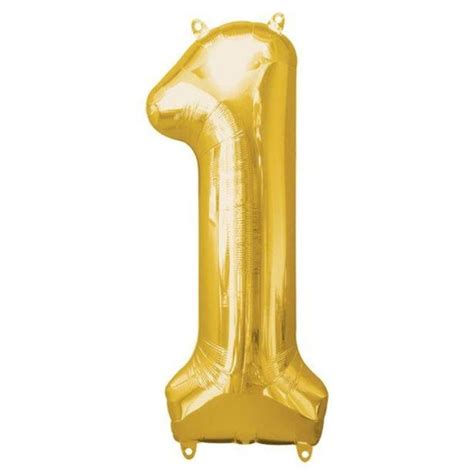 Gold Number 1 Balloon - 34" Foil | 1st birthday balloons, Birthday balloon decorations, Giant ...