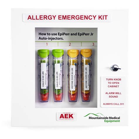 Allergy Emergency Empty Epinephrine Cabinet, Lunchroom/Corridor, Non-Locking with 3D Sign & Door ...