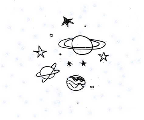 Download Galaxy Space Background Overlay Aesthetic Icon Tumblr - Планеты Рисунок Черно Белый PNG ...