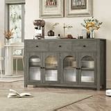 Homfa 55'' Large Sideboard Buffet Cabinet, Kitchen Storage Cabinet with ...