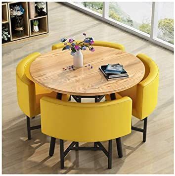 Round Dining Table And Chair Set, Dining Set Negotiating Home Table Chair Combination Simple ...