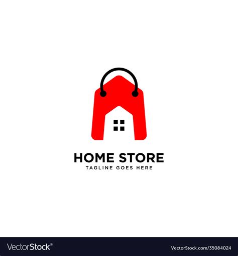 Home store logo simple line logo template Vector Image