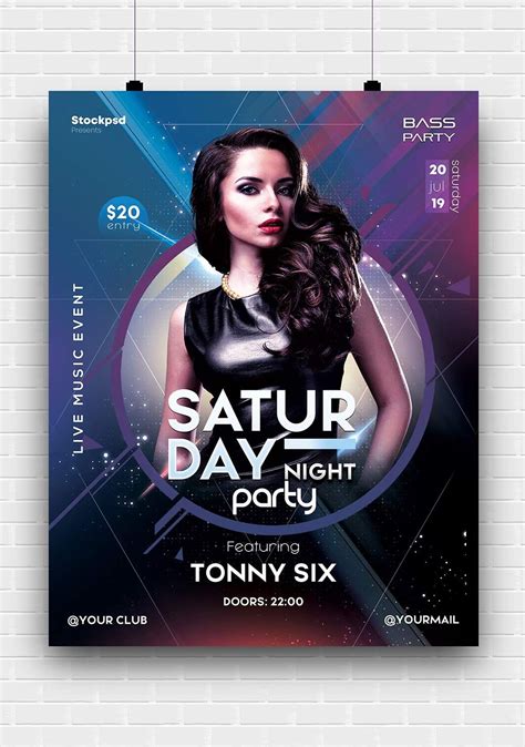 Saturday Night Party PSD Poster Template | Psd poster template, Party night, Photoshop poster design