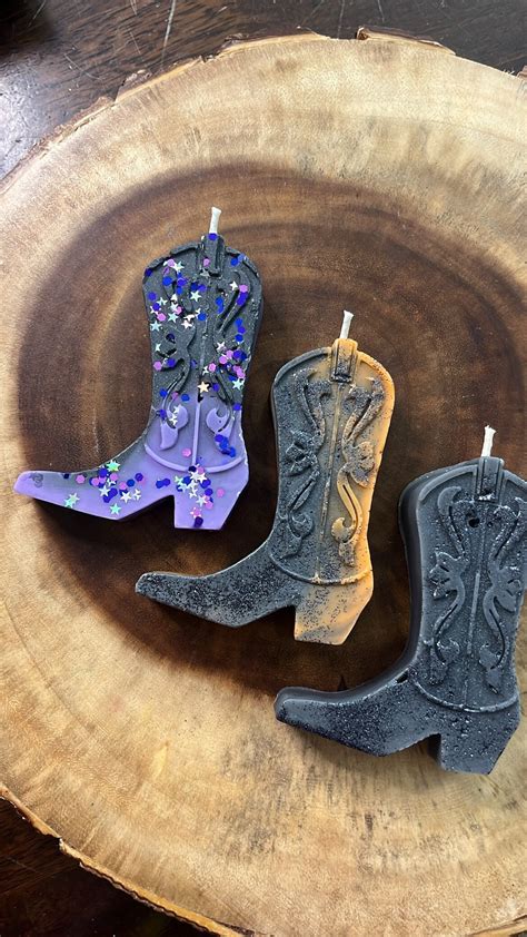 Spooky Cowgirl Boot Pillar Candles - Etsy