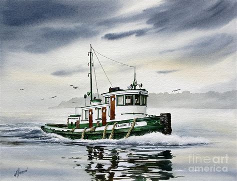 Tugboat Painting at PaintingValley.com | Explore collection of Tugboat ...