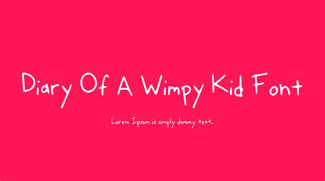 Diary Of A Wimpy Kid Font : Download Free for Desktop & Webfont