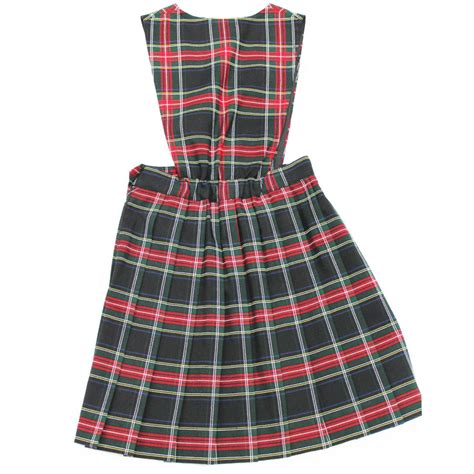 Plaid School Uniform Jumper V-Front Knife Pleats Style 62 - SchoolUniforms.com