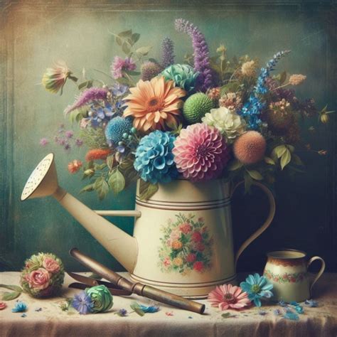 Watering Can Full Of Flowers Free Stock Photo - Public Domain Pictures