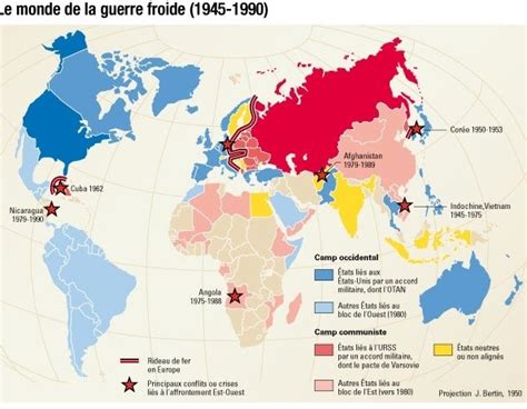 Le monde de la guerre froide (1945-1990) - Carte commentée