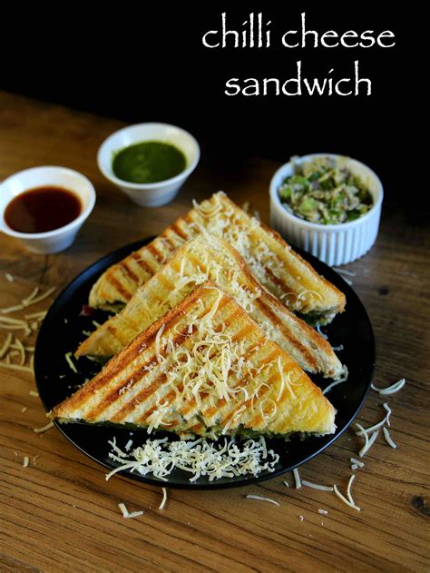 chilli cheese sandwich recipe | grilled cheese chilli sandwich recipe