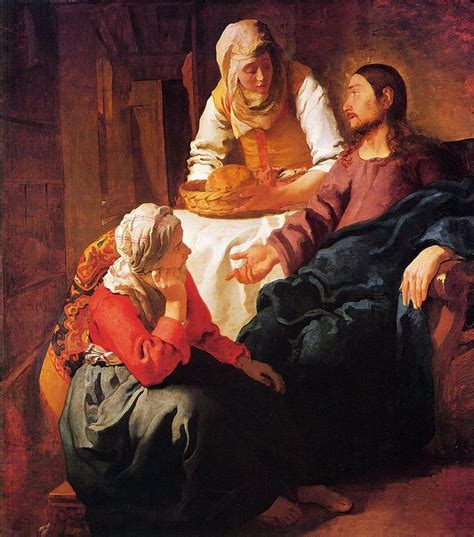 Christ In The House Of Mary And Martha Painting by Johannes Vermeer - Fine Art America