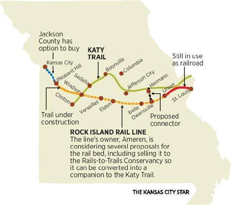 Katy Trail Map | Katy trail, Missouri, Sedalia