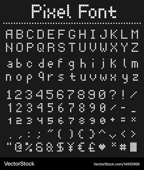 Square pixel font videogame alphabet in retro Vector Image