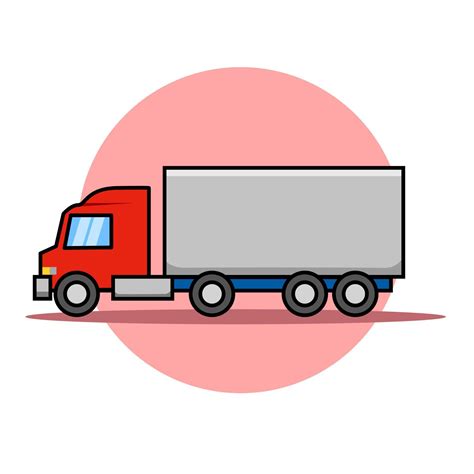 red color side cargo truck cartoon illustration design. 4772397 Vector Art at Vecteezy