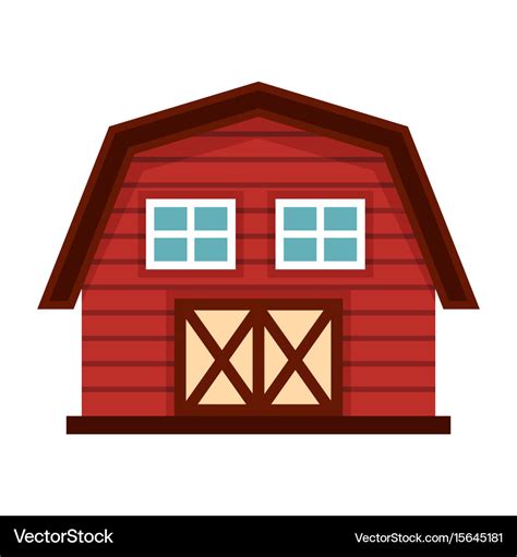 Farm house in cartoon style isolated on white Vector Image