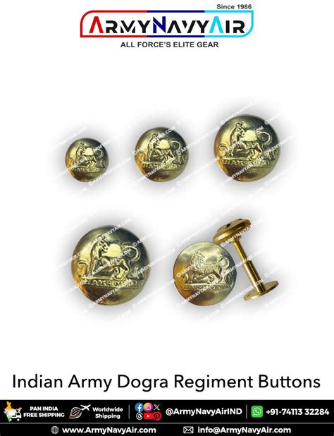 Buy Indian Army Dogra Uniform Buttons Online at ArmyNavyAir.com