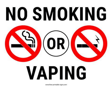 Printable No Smoking Or Vaping Sign – Free Printable Signs