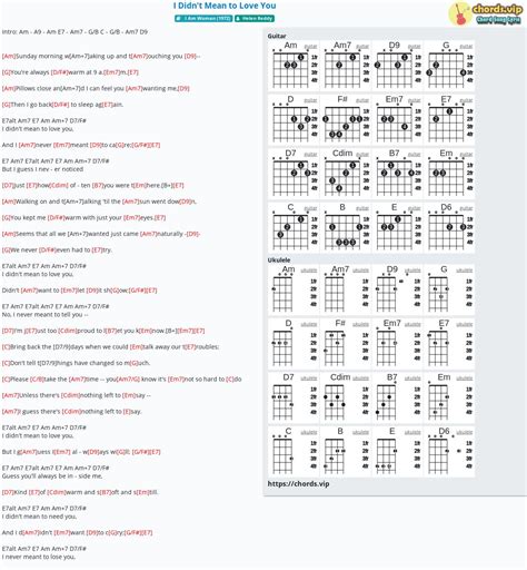 Chord: I Didn't Mean to Love You - tab, song lyric, sheet, guitar ...