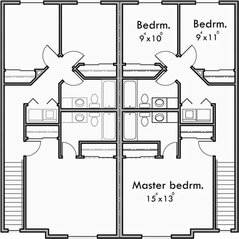 Duplex House Plans With Basement D-607