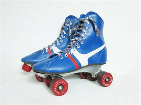 Vintage roller skates official Roller Derby skates blue red