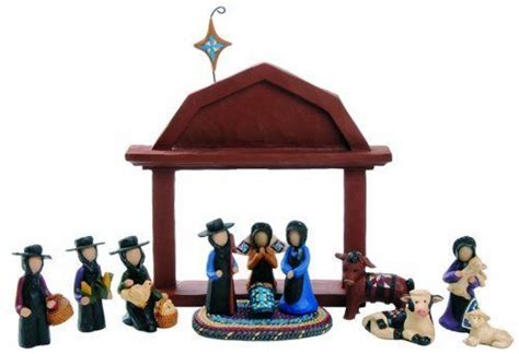 Amish-Nativity-Set-13-Piece-Resin-Christmas-Set-by-Blossom-Bucket (With ...