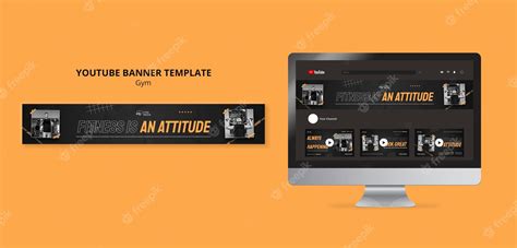 Premium PSD | Gym and fitness youtube banner template