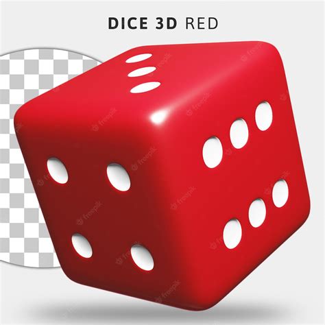 Premium PSD | 3d red dice on transparent background