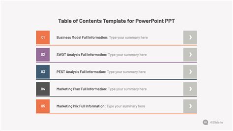 Table of Contents in PPT PowerPoint Template - Download Now