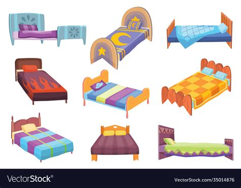 Cartoon beds collection Royalty Free Vector Image