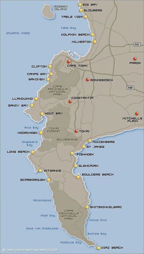 Cape Town Map / A Guide to Cape Town's Beaches — VACorps / You can open ...