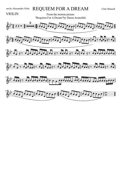 Requiem for a Dream Violin Sheet Music | Free Sheet Music