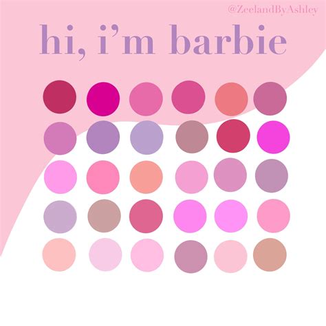 Pink Barbie Procreate Color Palette, 30 Swatches, Instant Download - Etsy | Color palette pink ...