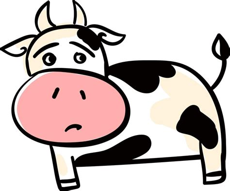 Sad cow, illustration, vector on white background. 13893693 Vector Art at Vecteezy